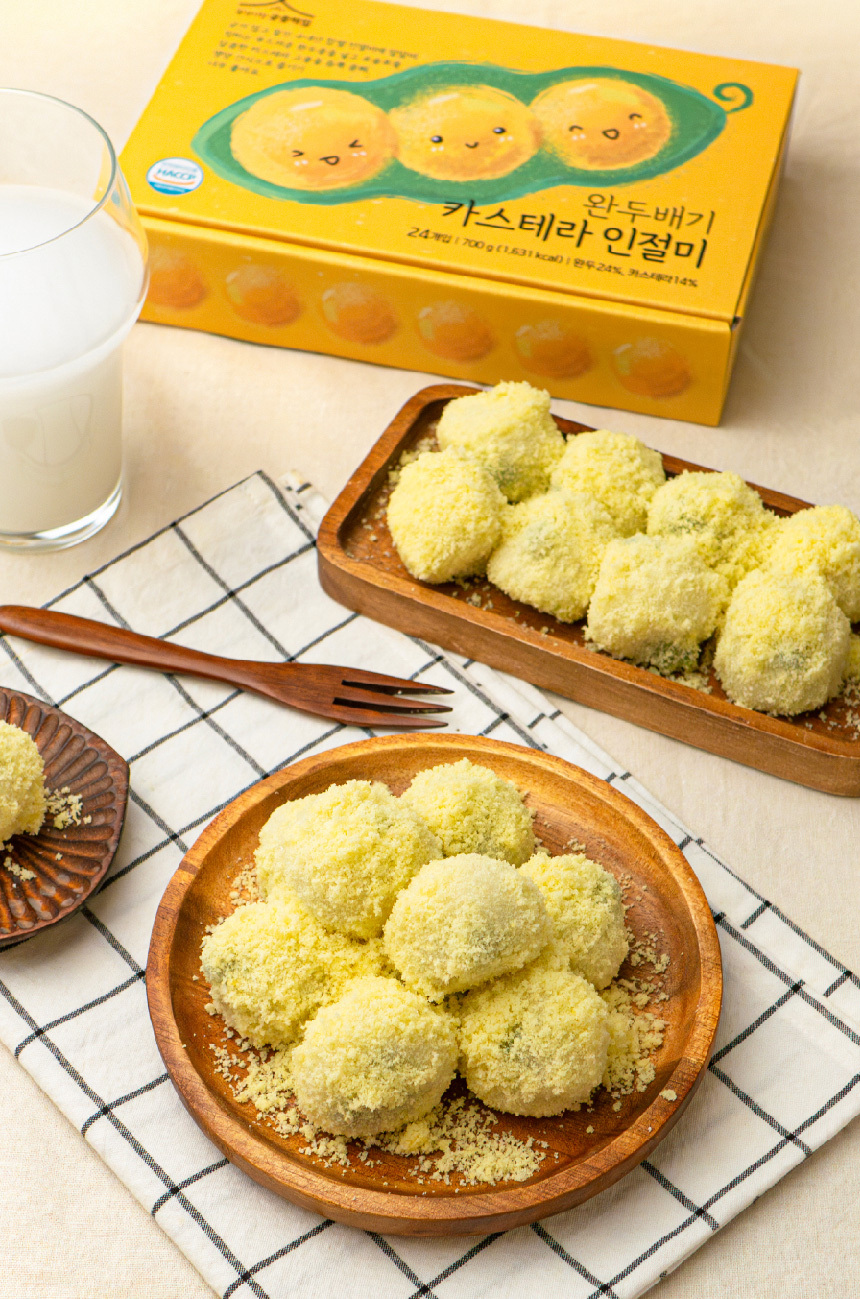 [칠성시장 궁중떡집] 완두배기 카스테라 인절미 1박스 (24개입)